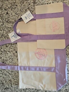 Seasonal Lavender Trim Canvas Tote Bags - Trader Joes